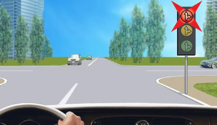 Чи дозволено водієві автомобіля поворот ліворуч на даному перехресті в разі ввімкнення зеленого сигналу світлофора?