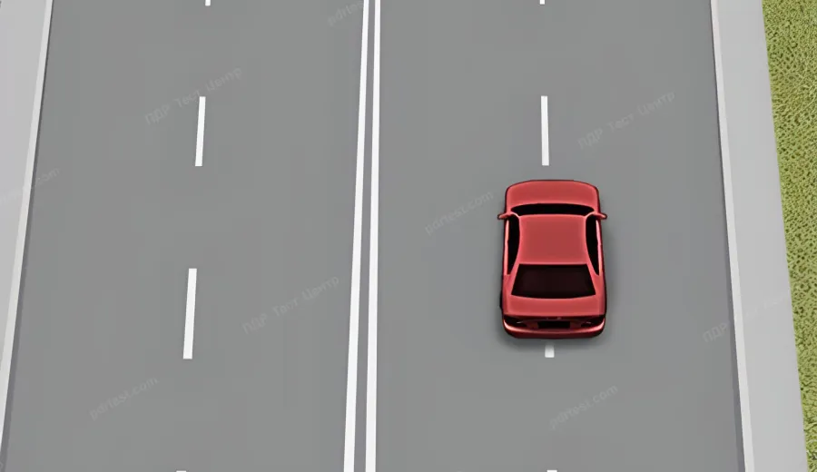 Як повинен вчинити водій у даній ситуації в разі руху прямо?