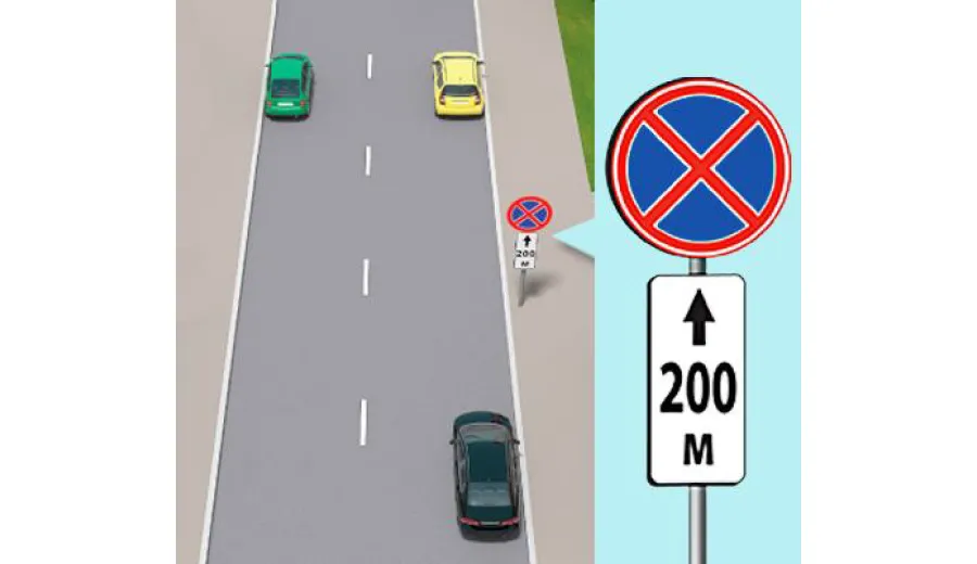 Який з автомобілів поставлено на стоянку в населеному пункті з порушенням Правил дорожнього руху в зображеній ситуації?
