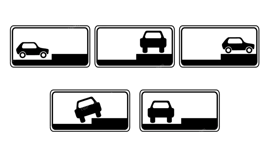 Зображені таблички, що встановлюються з відповідними дорожніми знаками, вказують: