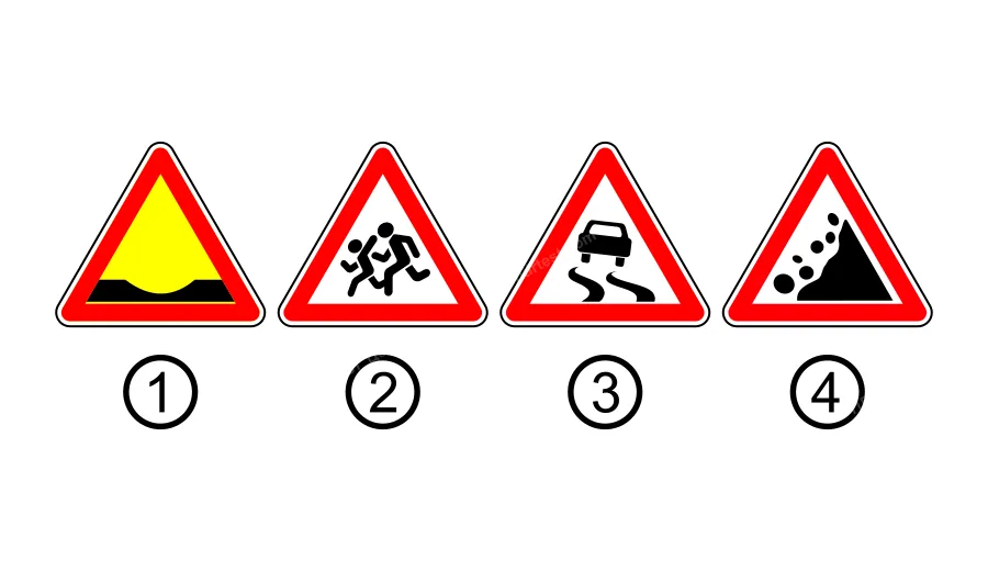 Які із зображених дорожніх знаків є тимчасовими?