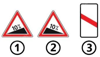 Який з наведених дорожніх знаків встановлюється перед крутим спуском?
