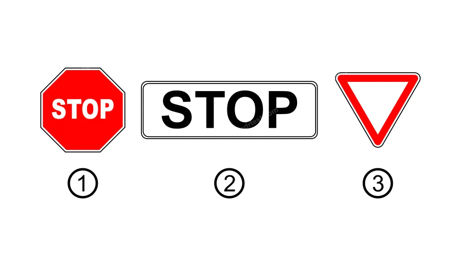 Вимога якого із зображених знаків зобов'язує водія транспортного засобу обов'язково зупинитися на нерегульованому перехресті або залізничному переїзді?