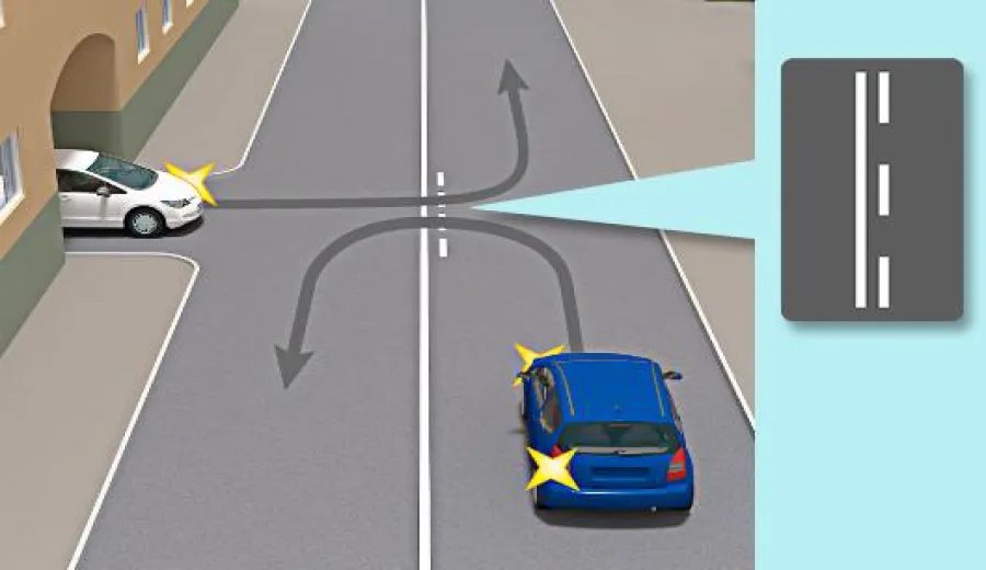 Водій якого автомобіля не порушує Правила дорожнього руху в даній ситуації?