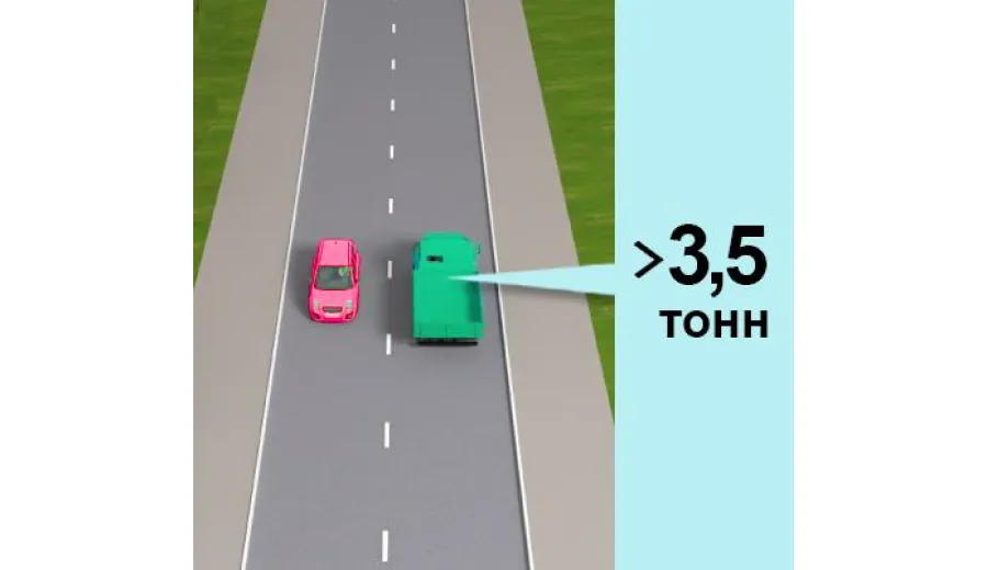 На якому боці цієї дороги населеного пункту водієві вантажного автомобіля з дозволеною максимальною масою понад 3,5 т дозволено зупинитися?