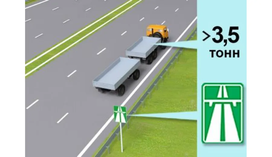 Яка максимальна швидкість встановлена на автомагістралі для руху вантажних автомобілів з дозволеною максимальною масою понад 3,5 т з причепами?