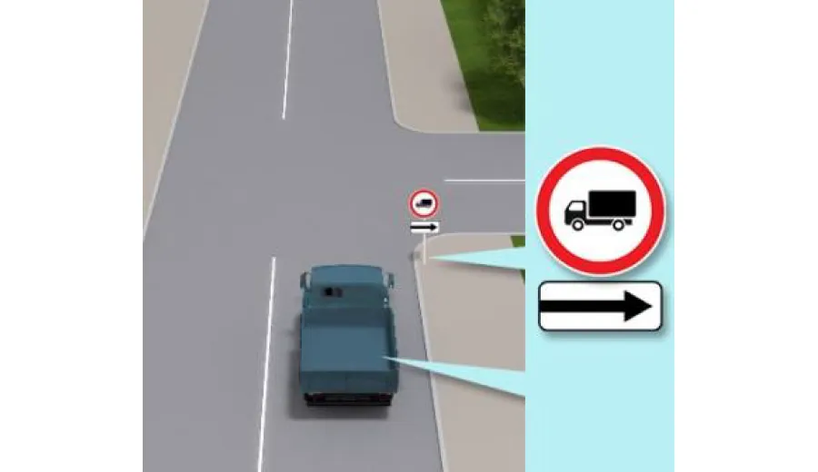 Чи дозволено поворот праворуч вантажному автомобілю в даній ситуації?